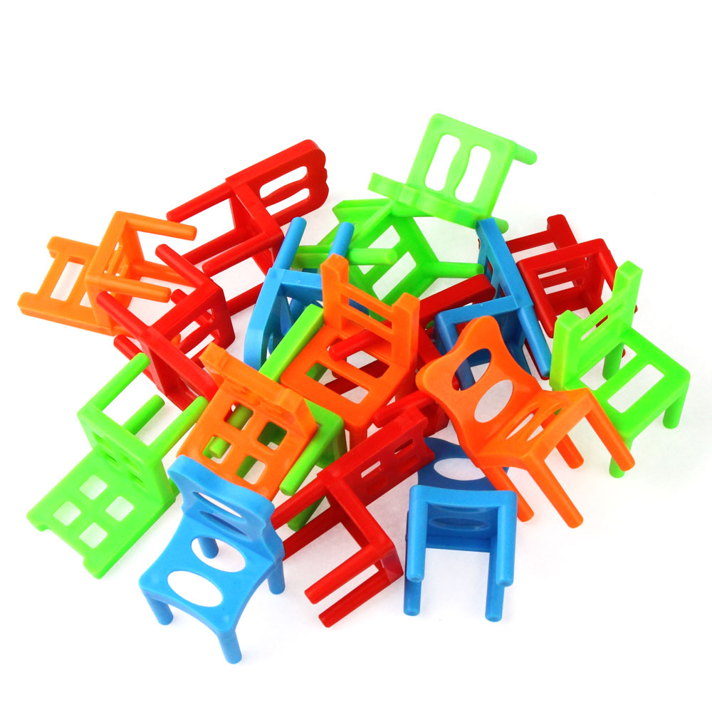 18 sillas PC juego Bloque de juguete de equilibrio