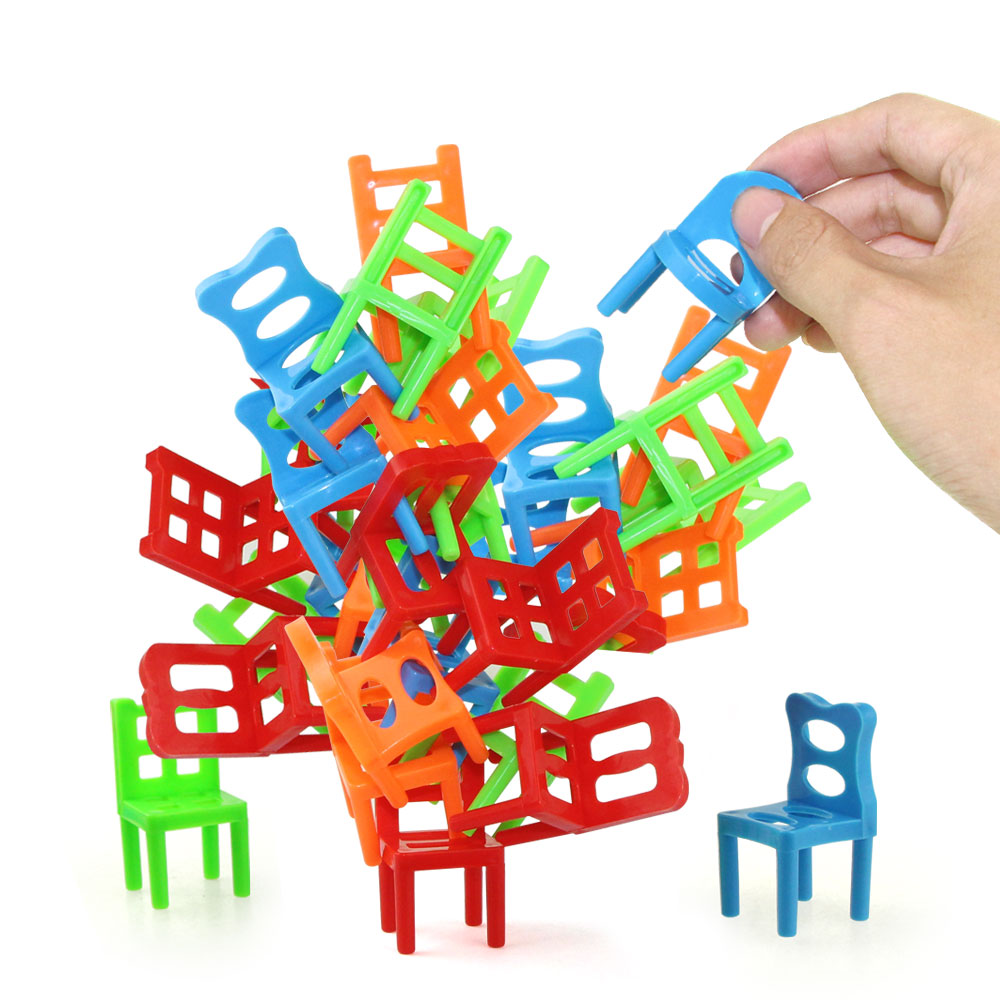 18 sillas PC juego Bloque de juguete de equilibrio